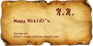 Nagy Miklós névjegykártya